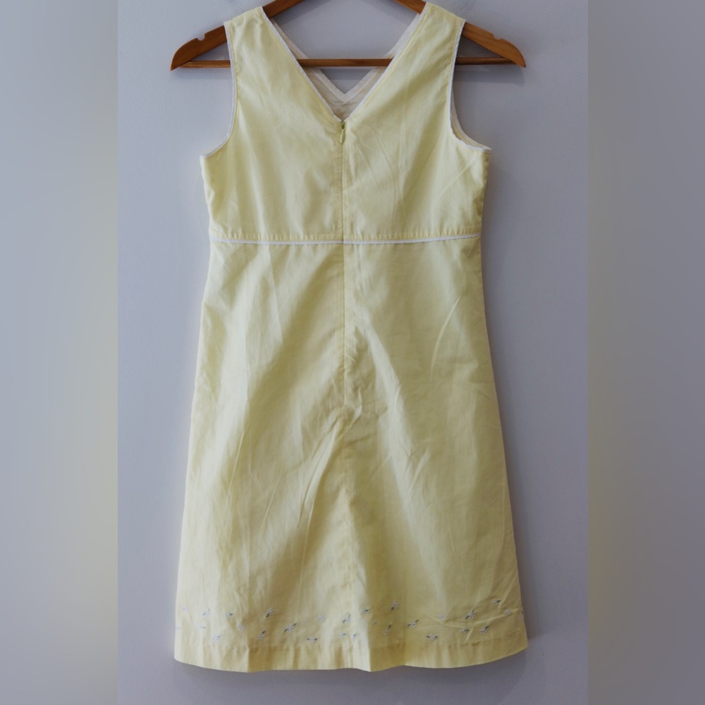 Tommy Hilfiger Girls Yellow summery dress 12 preppy solid floral embroidery - Picture 5 of 10